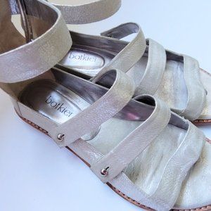 BOTIKER SILVER STRAPPY FLAT SANDALS